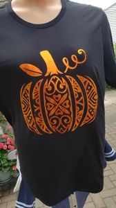 Fall foil pumpkin shirt!